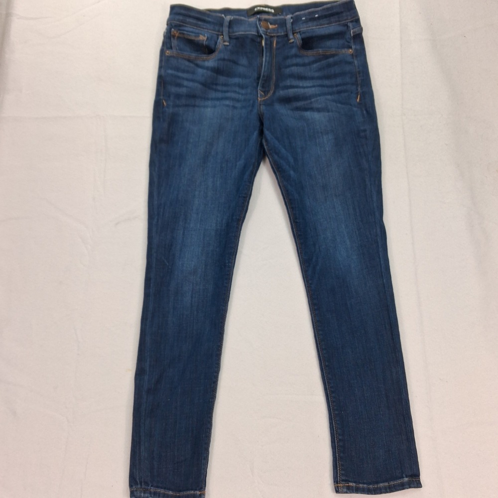 Express Jeans Womens 10S Legging Mid Rise Blue Stretch EUC